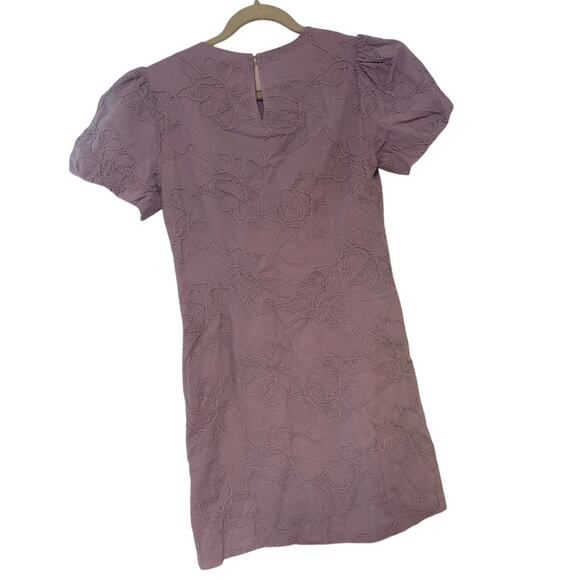 NWT J.Crew Eyelet Puff Sleeve Mini Dress Lilac Floral Size 0 - Picture 8 of 8